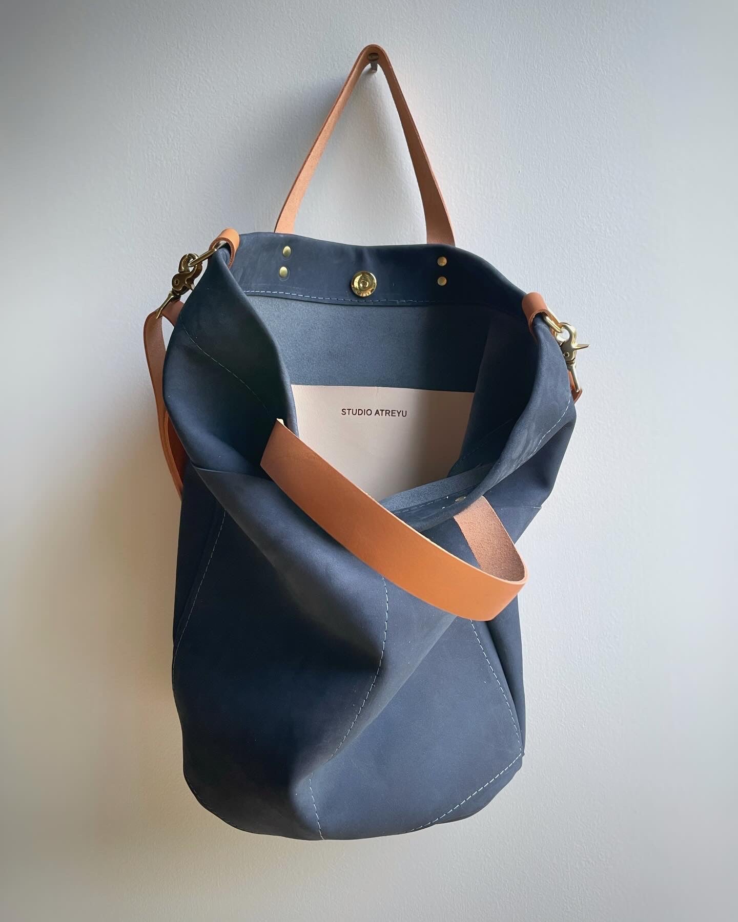 Nubuck Bucket Bag- Midnight Blue