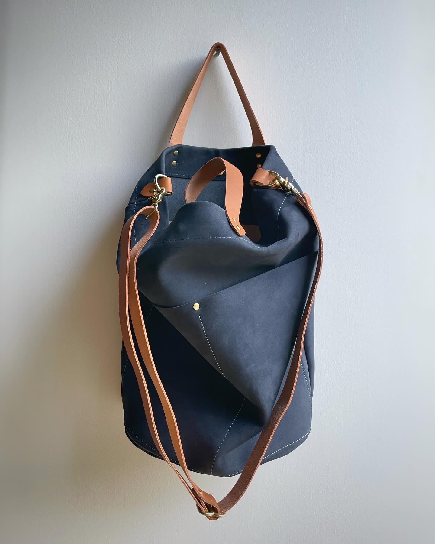 Nubuck Bucket Bag- Midnight Blue