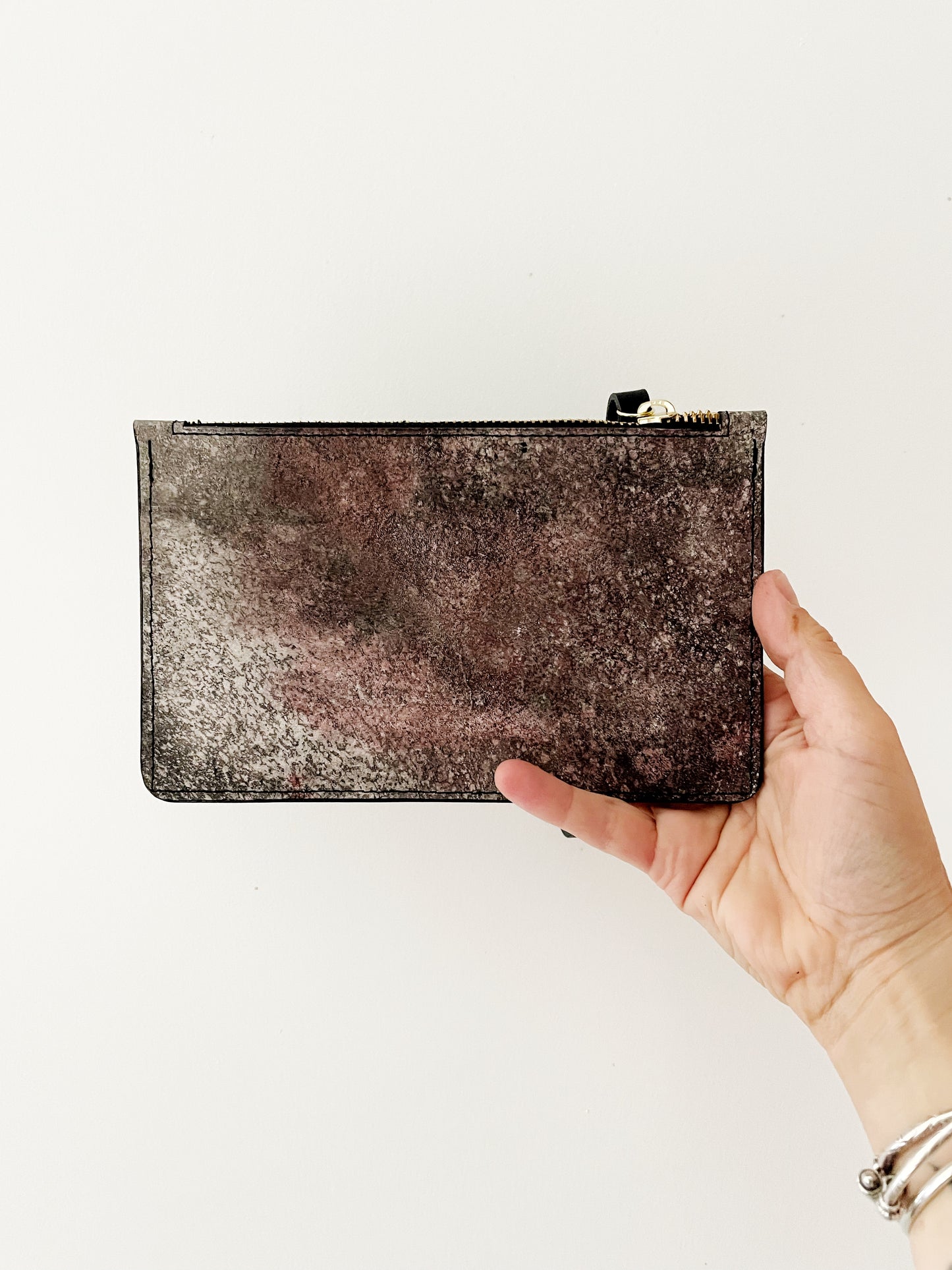 Galaxy Leather Mini Zip Pouch