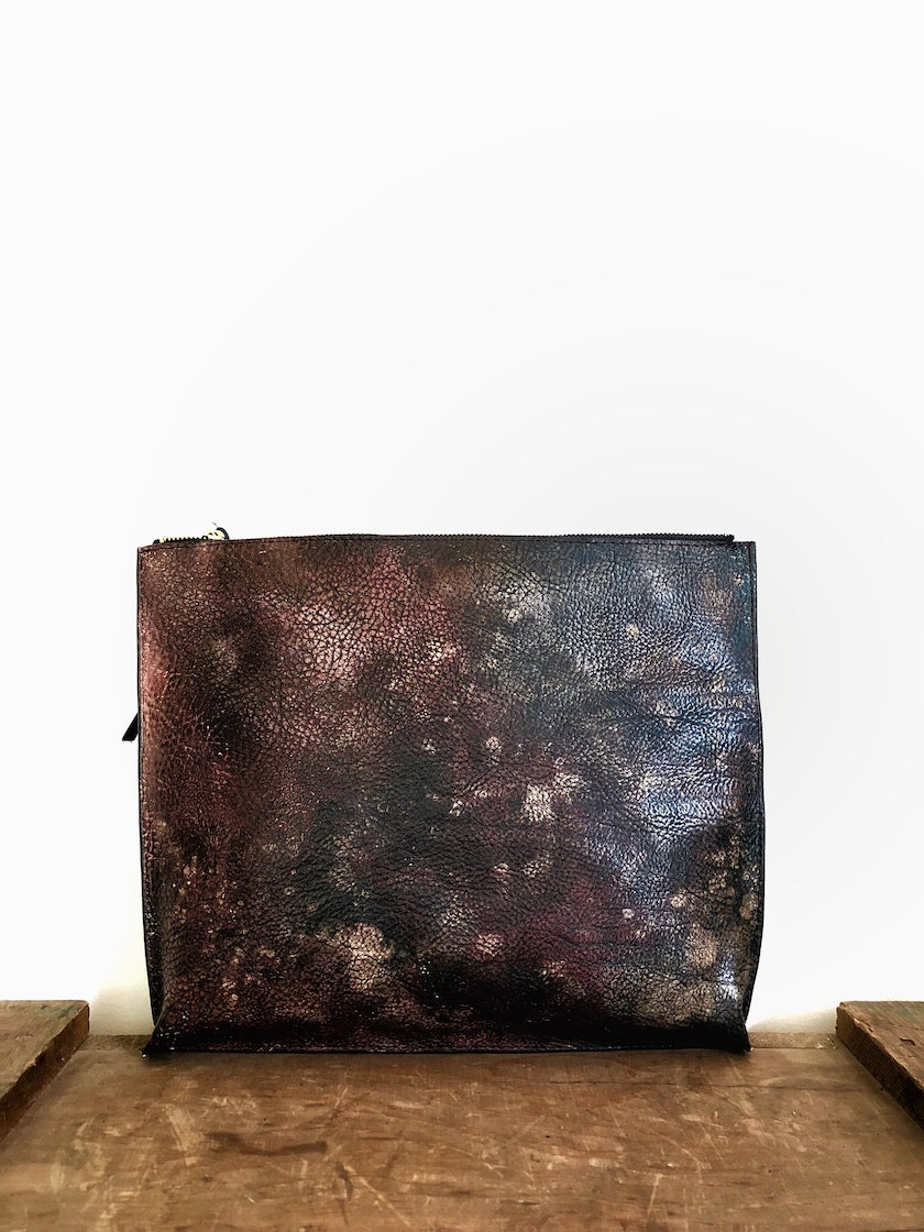 Galaxy Hand Painted Leather Clutch