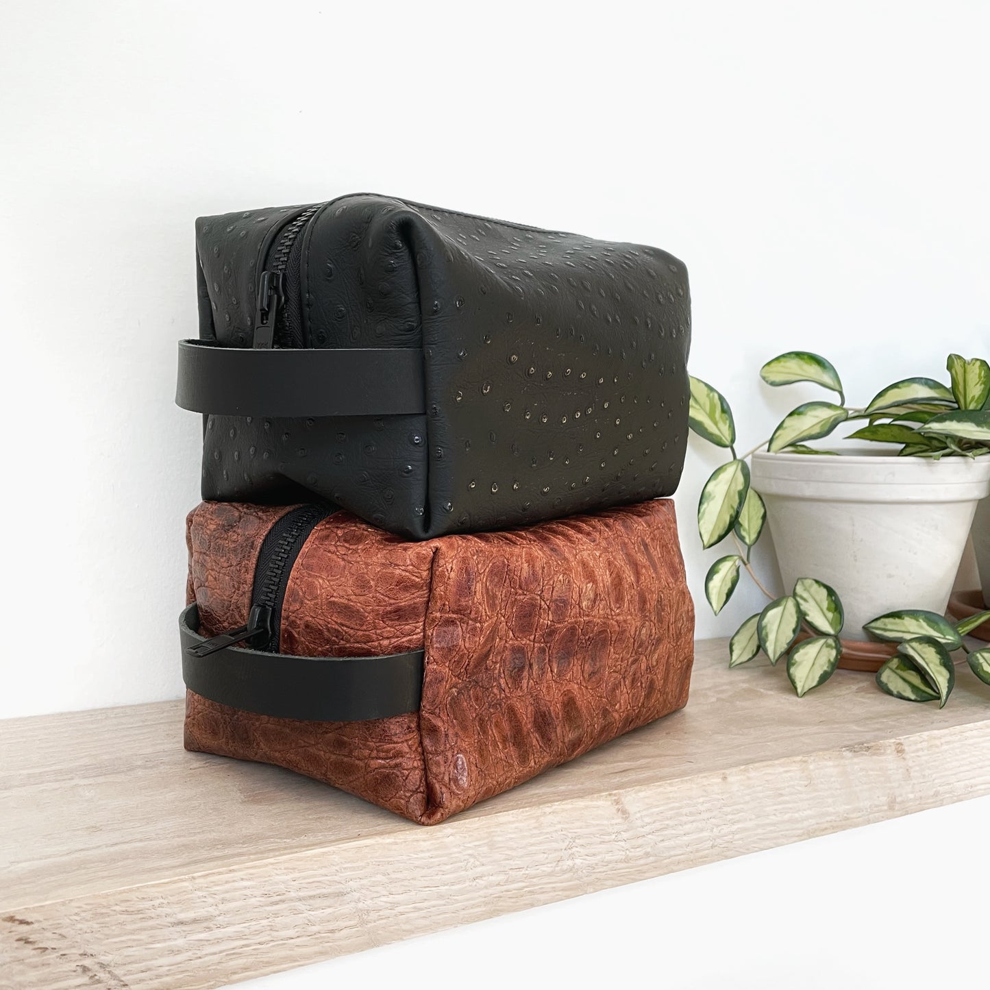 Leather Dopp Travel Bag