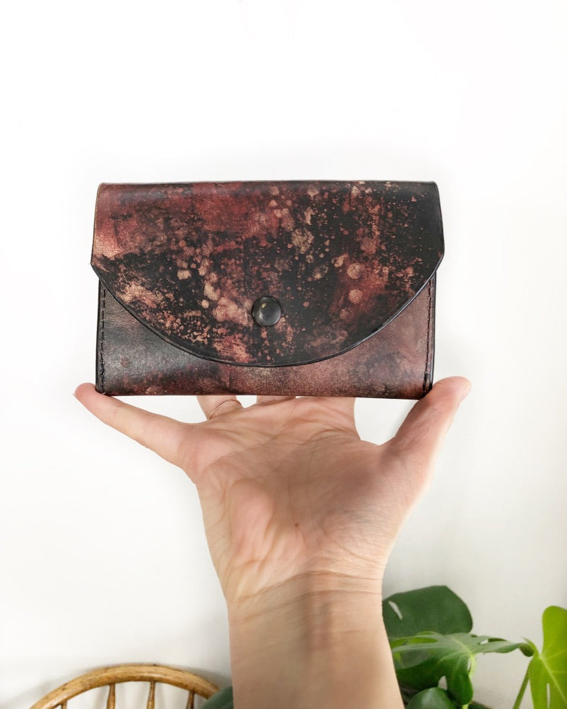 hand painted leather wallet