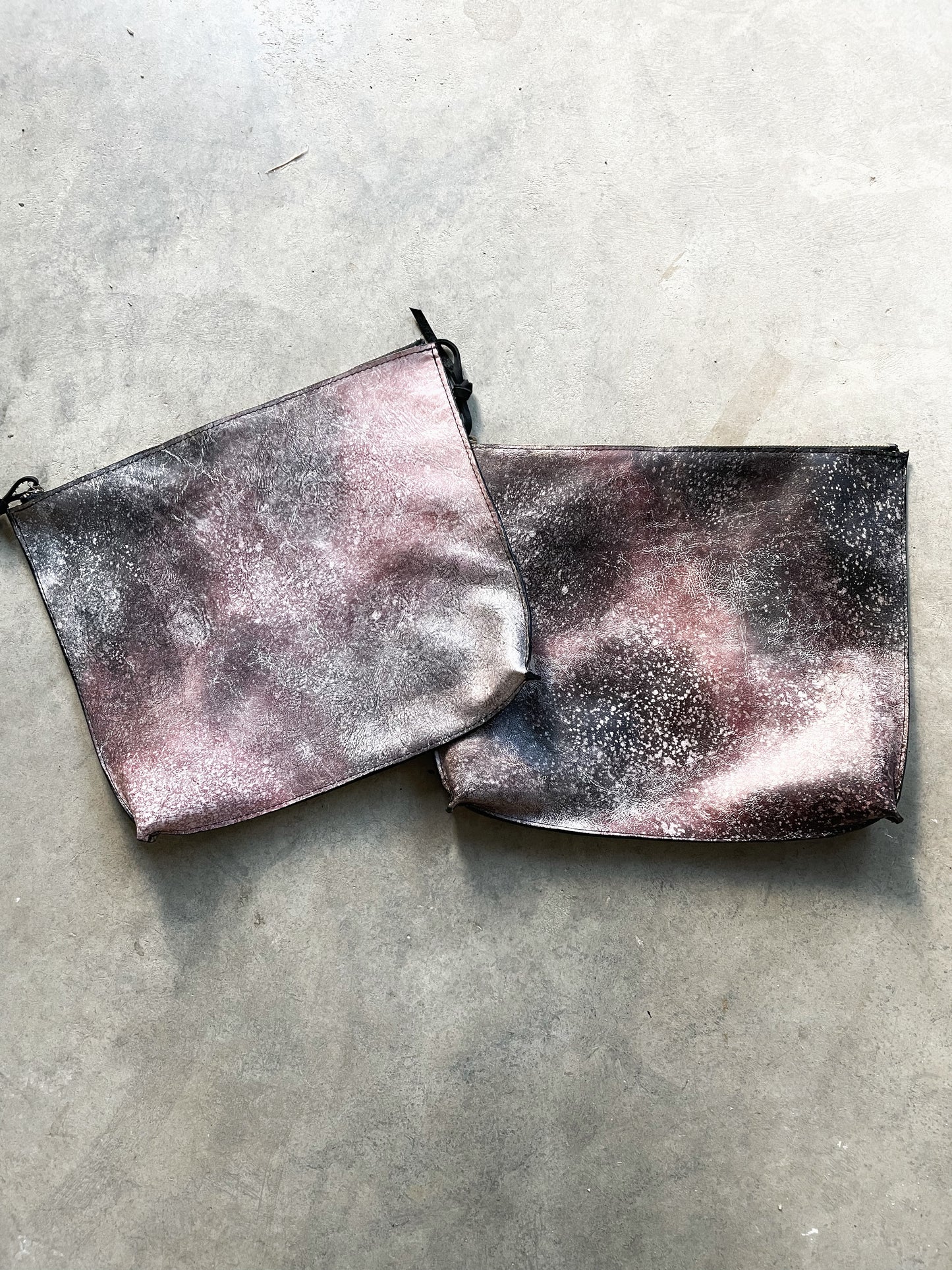 Galaxy Hand Painted Leather Clutch